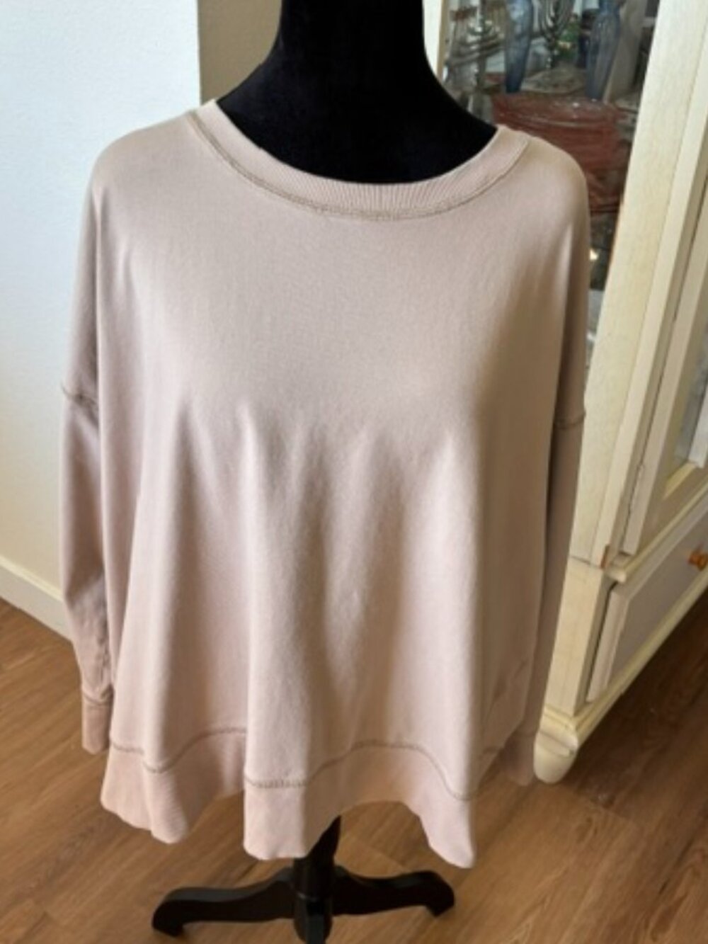 Eileen Fisher Beige Neutral Relaxed Fit Pullover Sweatshirt EUC 1X